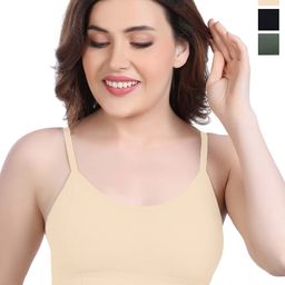 SHOPPY VILLA Pack Of 3 Women Full Coverage Cotton Lightly Padded Sports Bra Pack of 3-56