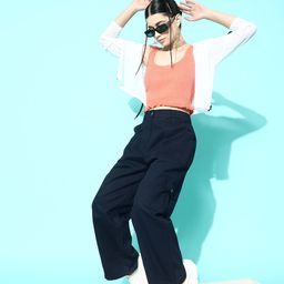 Berrylush Women Relaxed Straight Leg High-Rise Cotton Cargos Trousers-image-55