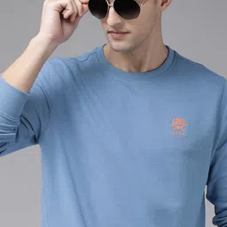 U.S. Polo Assn. Men Blue Solid Sweatshirt With Brand Logo Embroidered Detail-picture-25