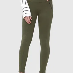 Vero Moda Women Olive Green Solid Skinny Fit Treggings-picture-30