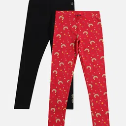 Allen Solly Junior Girls Pack Of 2 Printed Ankle-Length Leggings-image-32