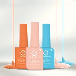 Colors Queen Affair 3-Pcs Matte Nail Lacquer- 13ml Each -Tangy Sunset-Sweet Nector-Blue-4