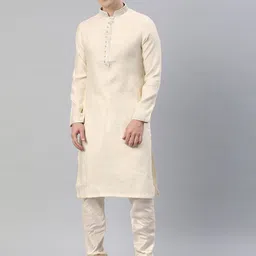 Manthan Men Ethnic Motifs Kantha Work Kurta with Pyjamas-image-31