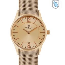 Titan Workwear Ladies-Owago Women Gold Analogue watch NL95035WM01-42