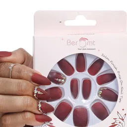 BEROMT Long-Lasting Reusable Lightweight Salon Finish Press on Nail Tips - Shade 616-image-99
