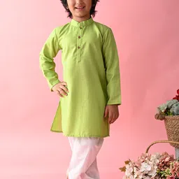 SAKA DESIGNS Boys Mandarin Collar Straight Kurta with Pyjamas-31