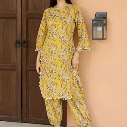Libas Floral Printed Keyhole Neck Straight Kurta With Salwar-14