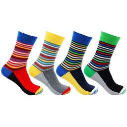Bonjour Men Set of 4 Multicoloured Above Ankle-Length Striped Socks-12