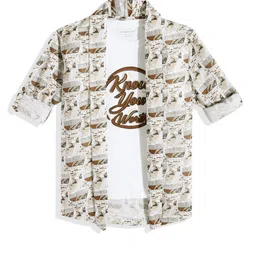 CHARCHIT Boys Printed Shrug with T-shirt-image-71