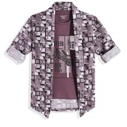 CHARCHIT Boys Printed Shrug with T-shirt-image-95