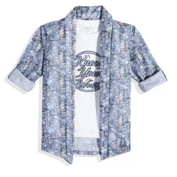 CHARCHIT Boys Printed Shrug with T-shirt-image-43