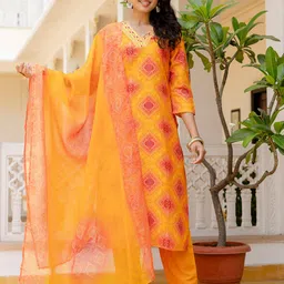 Navlik Women Ethnic Motifs Printed Regular Kurta with Trousers & Dupatta-picture-57