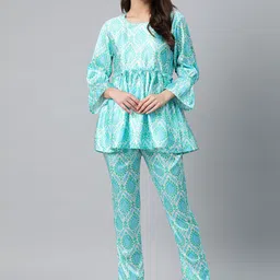 Readiprint Fashions Printed Satin Top & Trousers-image-91