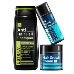 Ustraa Hair Growth Kit - Vitalizer + Anti Hair Fall Shampoo + Hair Growth Cream-40