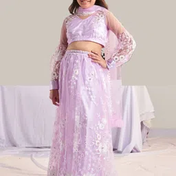 pspeaches Girls Printed Thread Work Ready to Wear Lehenga & Blouse With Dupatta-image-55