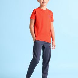 U.S. Polo Assn. Kids Boys Orange Pure Cotton Lounge T-shirt-image-90