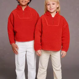 Cherry Crumble Unisex Kids High Neck Pullover Sweatshirt-56