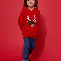 Cherry Crumble Kids Embroidered Cotton Hooded Festive Wear Sweatshirt-image-77