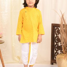 Superminis Boys Thread Work Pure Cotton Kurta with Dhoti Pants-26