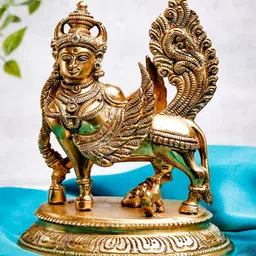 The Advitya Kamdhenu Standing Brass Religious Idol Showpiece-picture-24