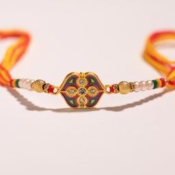 Voylla Enameled Elegance Designer Beaded Thread Rakhi-image-1