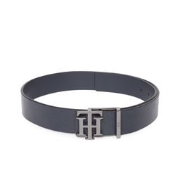 Tommy Hilfiger Men Navy Blue Textured Leather Belt-image-87