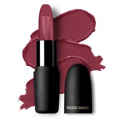 FACES CANADA Weightless Matte Finish Hydrating Lipstick with Almond Oil - Flamboyant Plum 12-16