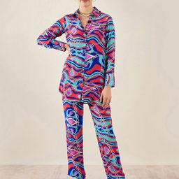 First Resort by Ramola Bachchan Long Sleeves Printed Shirt With Trouser-picture-34