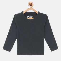 METRO KIDS COMPANY Boys Blue Pure Organic Cotton Solid V-Neck Sustainable Organic Cotton T-shirt-image-71