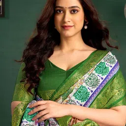 Sangria Woven Printed Saree With Unstitched Blouse Piece-picture-8