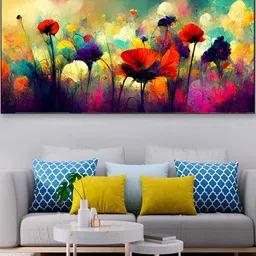 DEKORSTATION Green & Yellow Printed Canvas Wall Painting-15