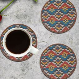 Mona B Blue & Brown 4 Pieces Printed Coasters-image-42