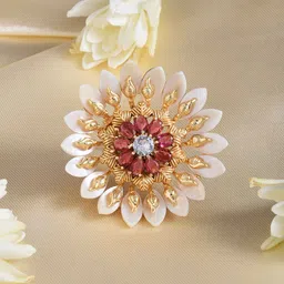 Zaveri Pearls Gold Plated Stone Studded Adjustable Finger Rings-52