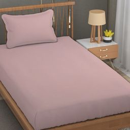 Trance Home Linen Rose Bamboo Cotton 300 TC Fitted Single Bedsheet Set-1.91 m x 92 cm-picture-33