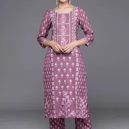 Varanga Women Floral Printed Regular Kurta with Trousers-53