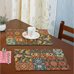 Reinvention Factory Set of 6 Black & Multicoloured Printed Table Placemats-17