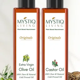 MYSTIQ LIVING 100% Pure Cold-Pressed Castor & Olive Hair & Skin Care Oil - 200ml Each-3