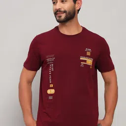 Cantabil Graphic Printed Round Neck Regular Fit T-shirt-image-4