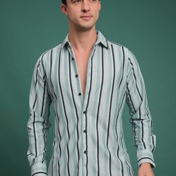 MOHICANS Striped Spread Collar Regular Fit Casual Shirt-picture-29