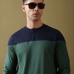 DILLINGER Men Colourblocked Super Combed Cotton Henley T-Shirt-picture-22