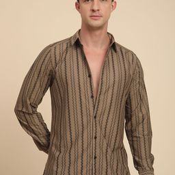 MOHICANS Striped Spread Collar Regular Fit Casual Shirt-picture-7