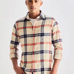 Red Flame Men Tartan Checks Opaque Checked Casual Shirt-image-7