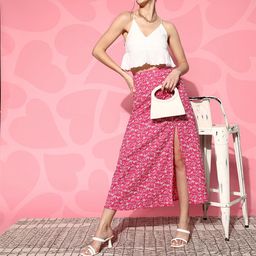 Berrylush Women Ditsy Floral Printed Split Thigh A-Line Skirt-picture-44