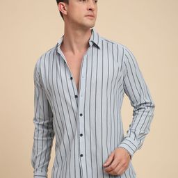 MOHICANS Striped Spread Collar Regular Fit Casual Shirt-picture-11