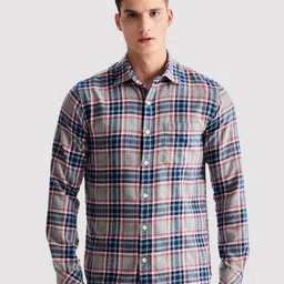 Red Flame Men Tartan Checks Opaque Checked Casual Shirt-image-53