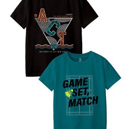 CODEZ Boys Pack Of 2 Round Neck Graphic Printed T-shirts-image-41