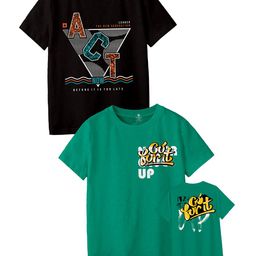 CODEZ Boys Pack Of 2 Round Neck Graphic Printed T-shirts-image-43