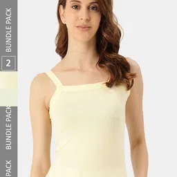 DressBerry Pack Of 2 Shoulder Straps Pure Cotton Camisoles-image-43