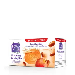 BOROPLUS Set of 5 Pure Glycerine Bathing Bar with Swiss Apple & Almond Oil - 125 g Each-19