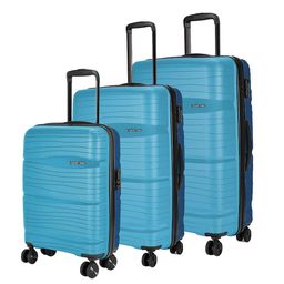 Nasher Miles Set Of 3 Textured Hard-Sided Trolley Suitcases-picture-45